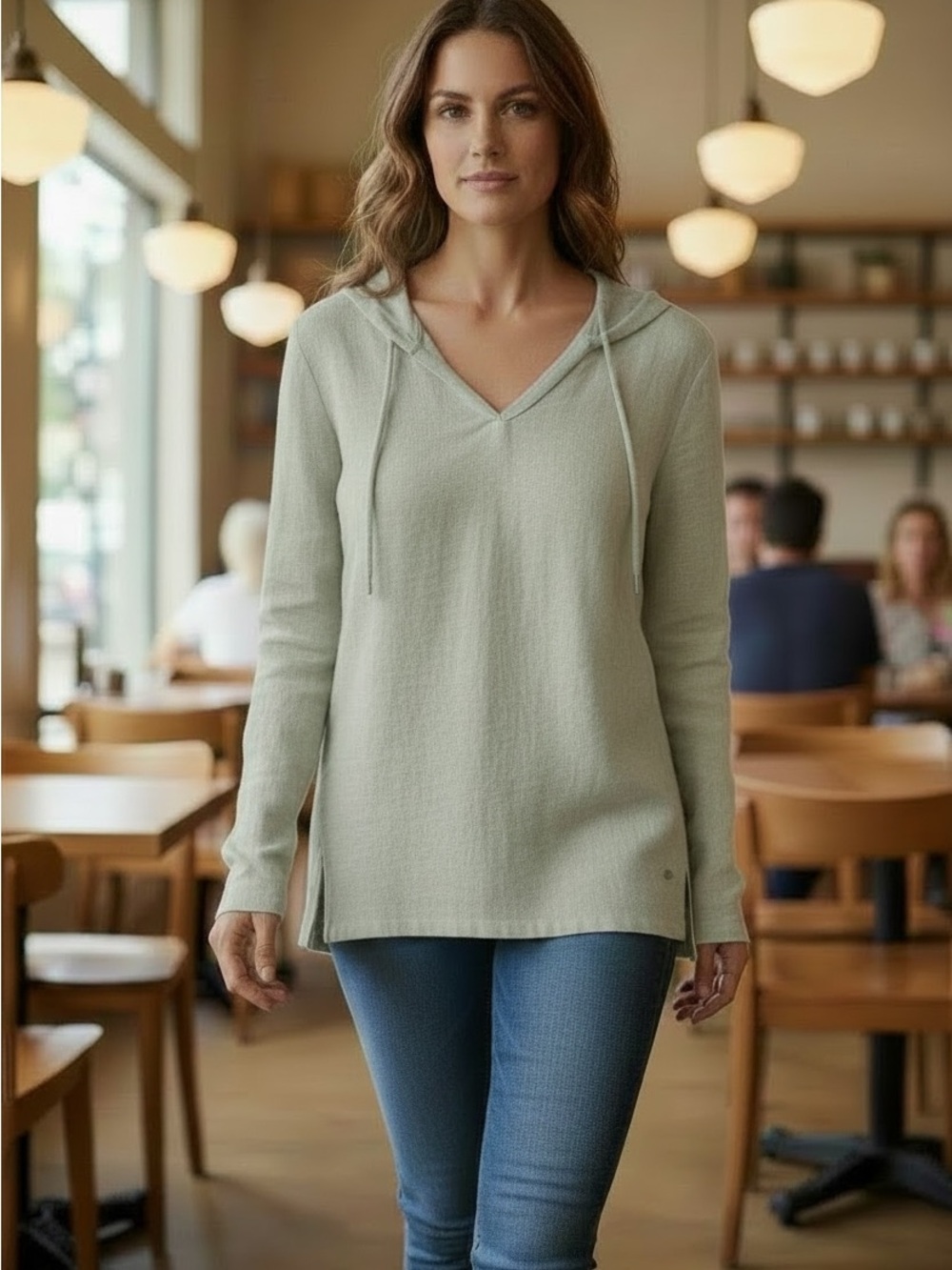 Light Gray Long Sleeve Knit Top